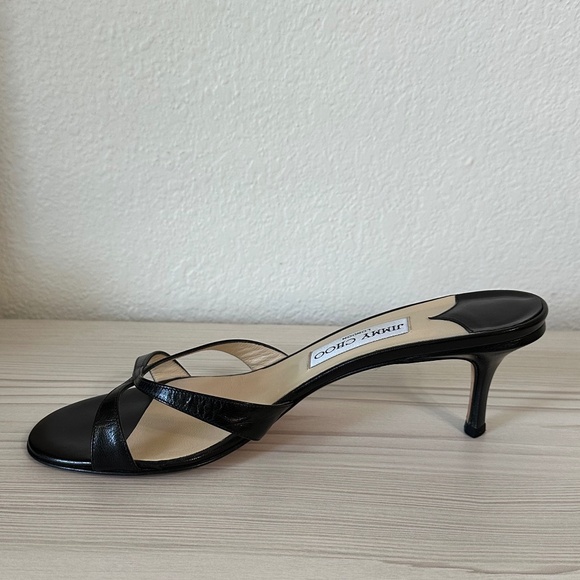 Vintage Jimmy Choo Kitten Heels Black Leather 39 - Picture 4 of 16